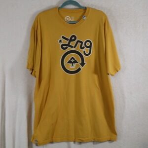 LRG Men's Graphic T‑Shirt – Yellow Short Sleeve Logo Tee Tree Circle Design 3XL